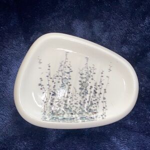 FLORAL ARTISAN CERAMIC SOAP DISH For Kitchen or Bath